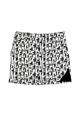 ELLE GOLF Skort‎ S Black White Geometric Abstract Skirt